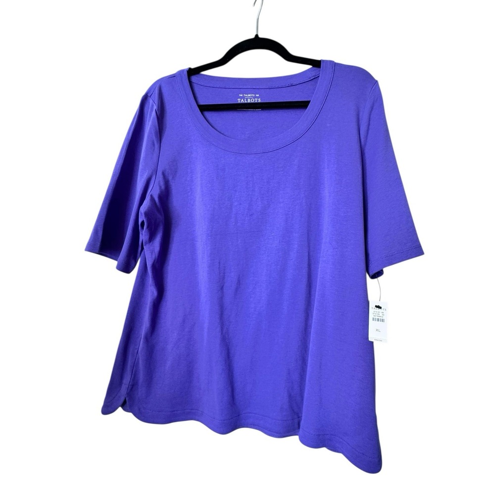 Talbots Tee 100% Pima Cotton Crewneck Purple‎ XL • Brand New with Tags!